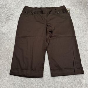 First Option Too Capri Pants Women 16W Dark Brown Straight Cropped Casual NWT